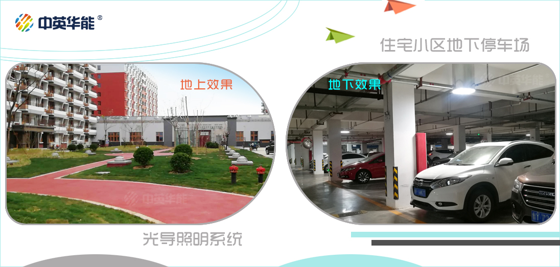 住宅小區(qū)地下停車(chē)場(chǎng)光導(dǎo)照明系統(tǒng)-中英華能